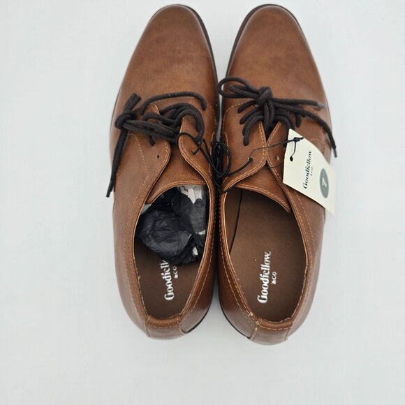 Goodfellow + Co Mens Benton Oxfords 7 Brown Faux Leather Lace-Up Dress Shoes - Picture 4 of 9